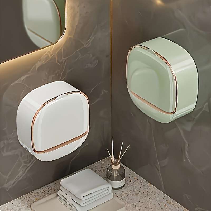 Easy-Install Wall-Mounted Soap Dish With Lid
