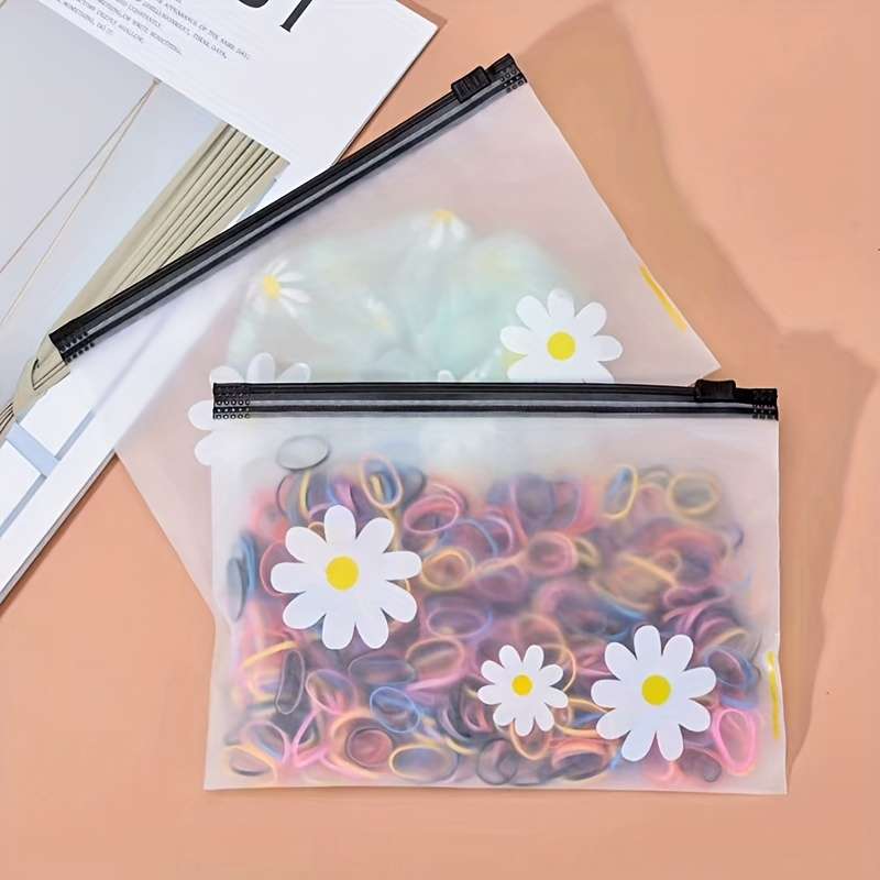 10 Pcs Adorable Daisy Zipper Bags