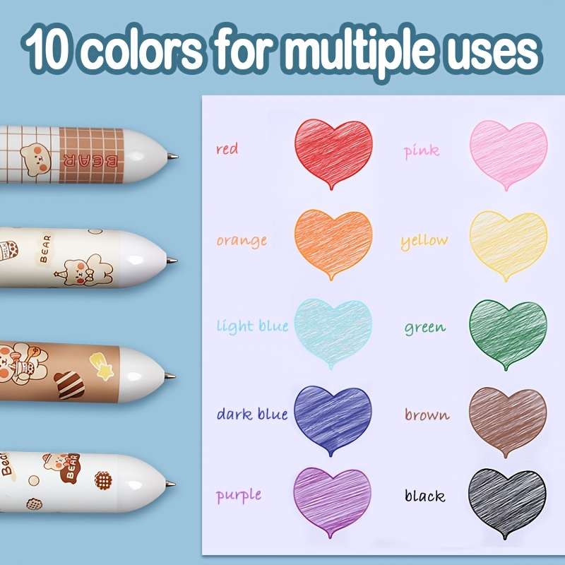 1 10-Color Cute Cartoon Panda Ballpoint Pen