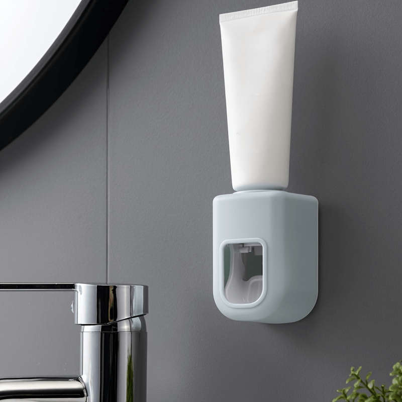 Easy-Install Wall-Mounted Toothpaste Dispenser & Brush Holder