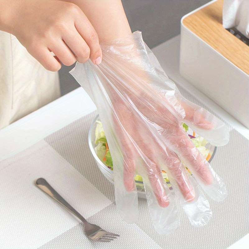 100pcs Disposable Plastic Gloves
