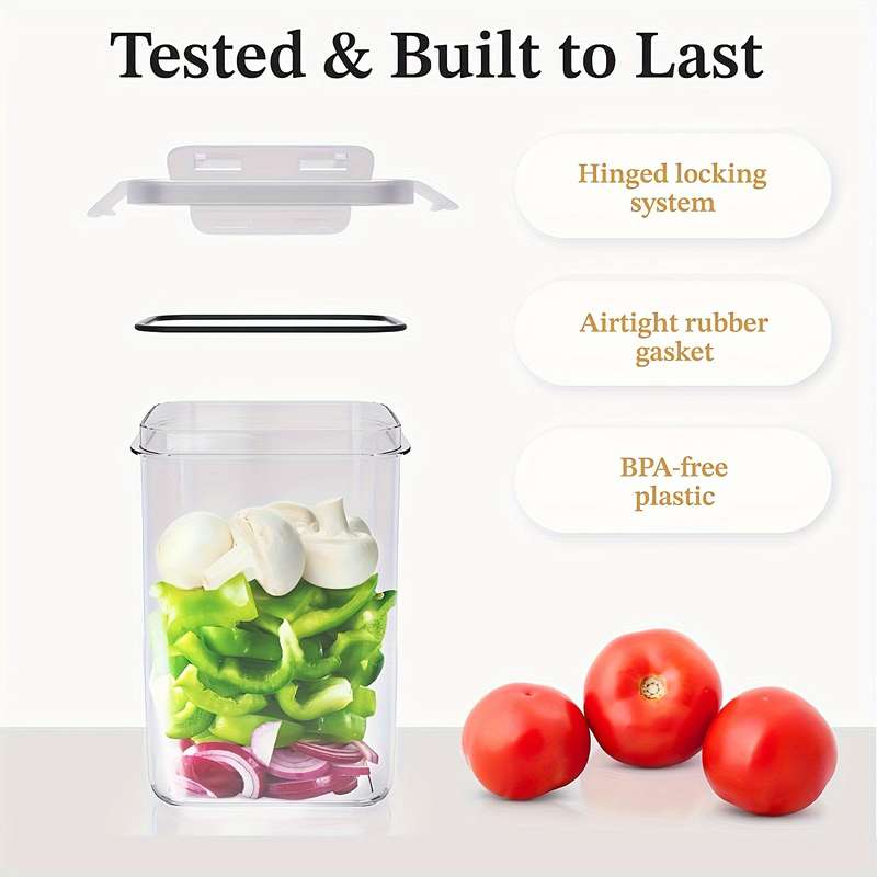 2/6pcs Storage Containers, Multipurpose Airtight Food Storage Containers With Lid