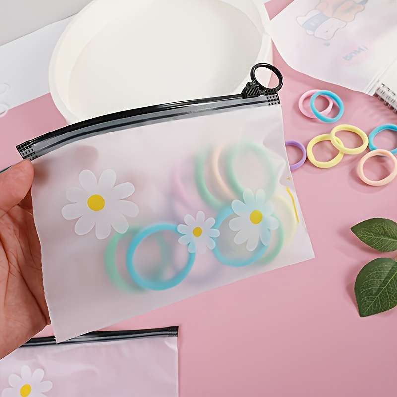 10 Pcs Adorable Daisy Zipper Bags