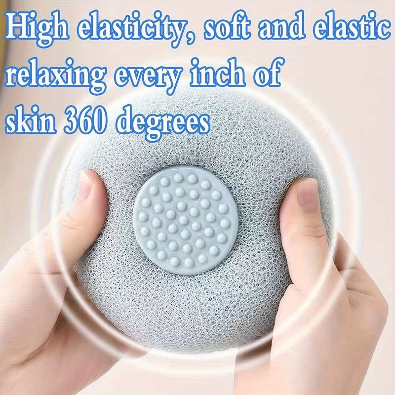 Exfoliating Shower Brush With Suction Cup - Massage Bath Sponge Bal