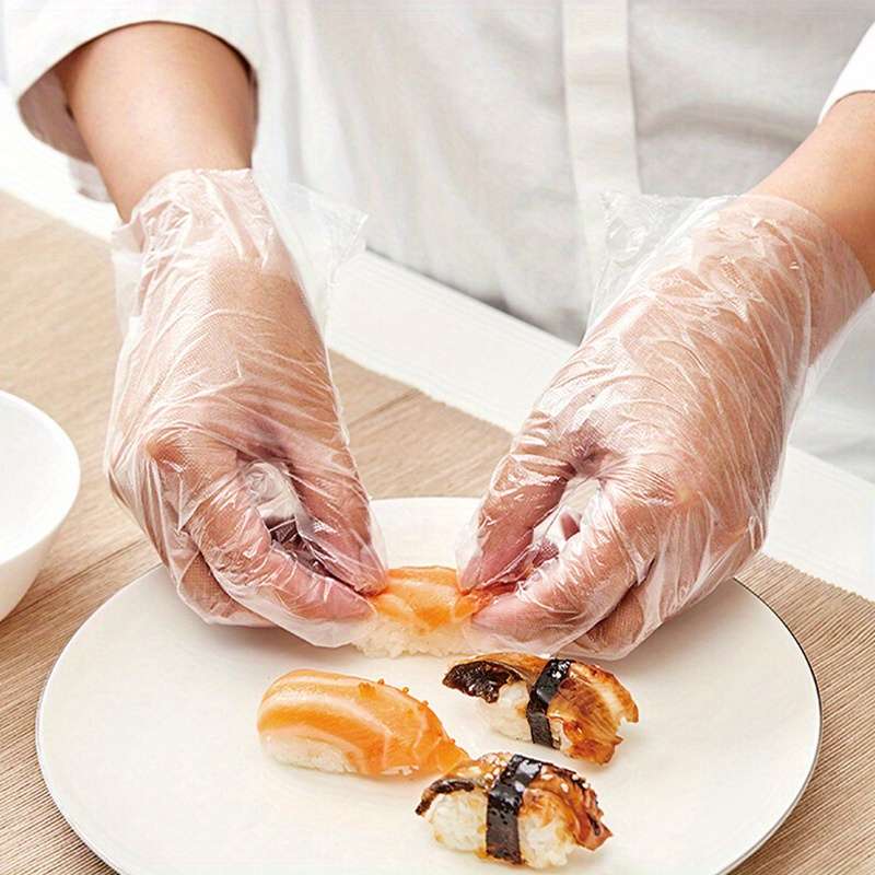 100pcs Disposable Plastic Gloves