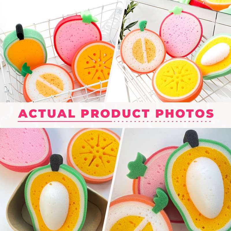 1pc Soft Fruit-Shaped Konjac Bath Sponge