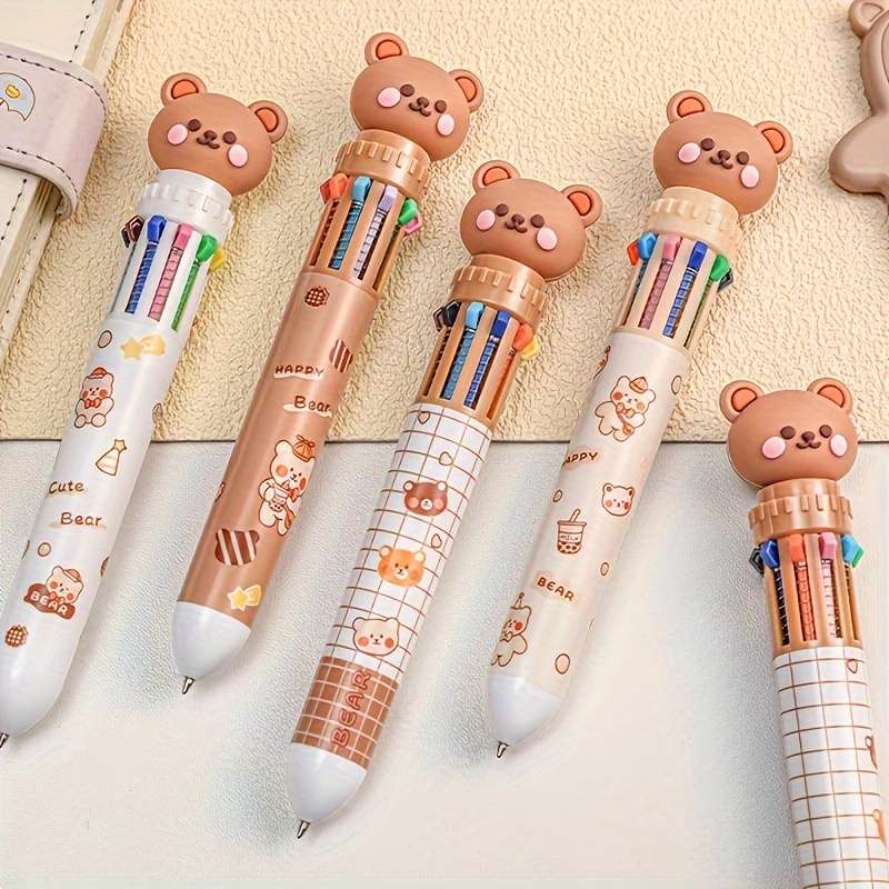 1 10-Color Cute Cartoon Panda Ballpoint Pen