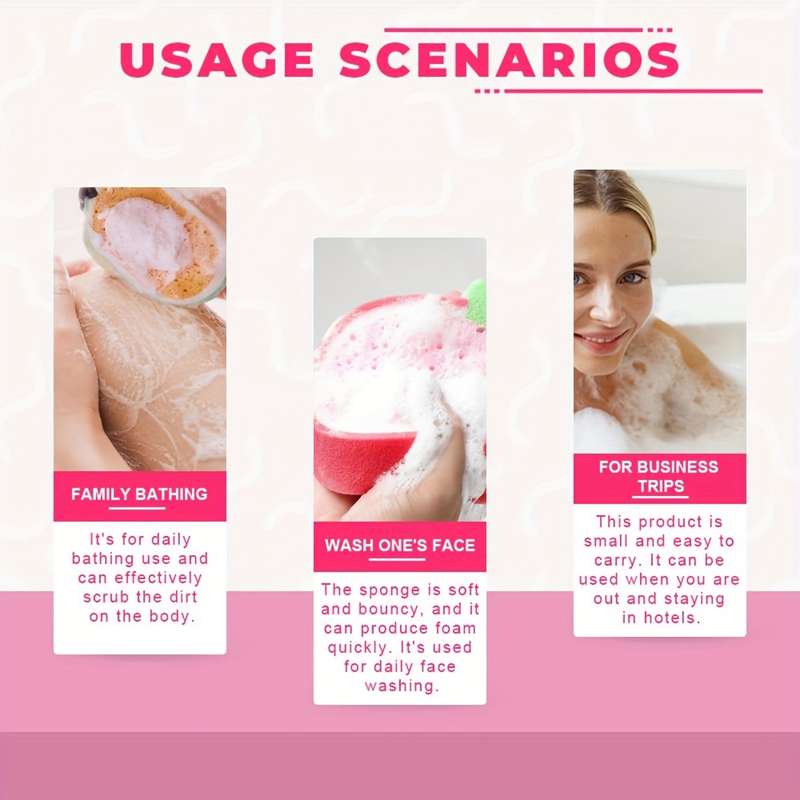 1pc Soft Fruit-Shaped Konjac Bath Sponge
