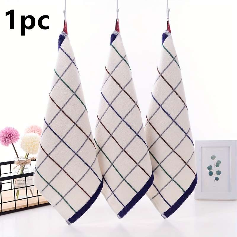 1Pc Plain Cotton Square Towel, Face Towel, Soft And Absorbent