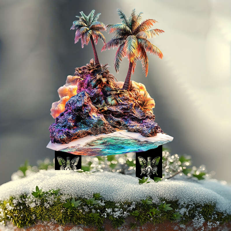 Paradise View, Boho-Chic Acrylic Garden Stake