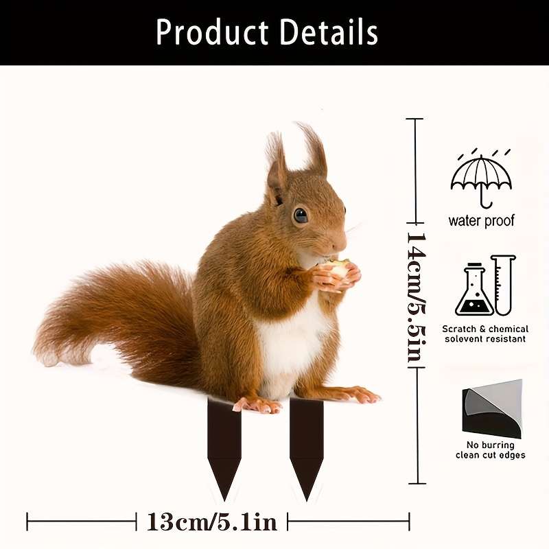 Bohemian Style Cute Squirrel Acrylic Garden Stake Decor