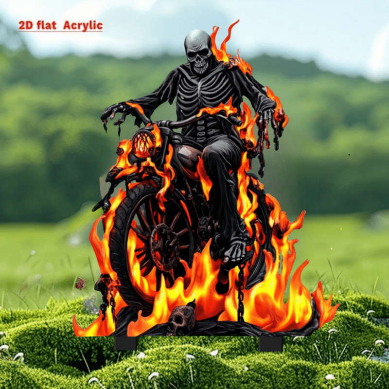 1pc 10.01cm Skull Garden Stake, Acrylic Fairy Garden Decoration For Outdoor Plants