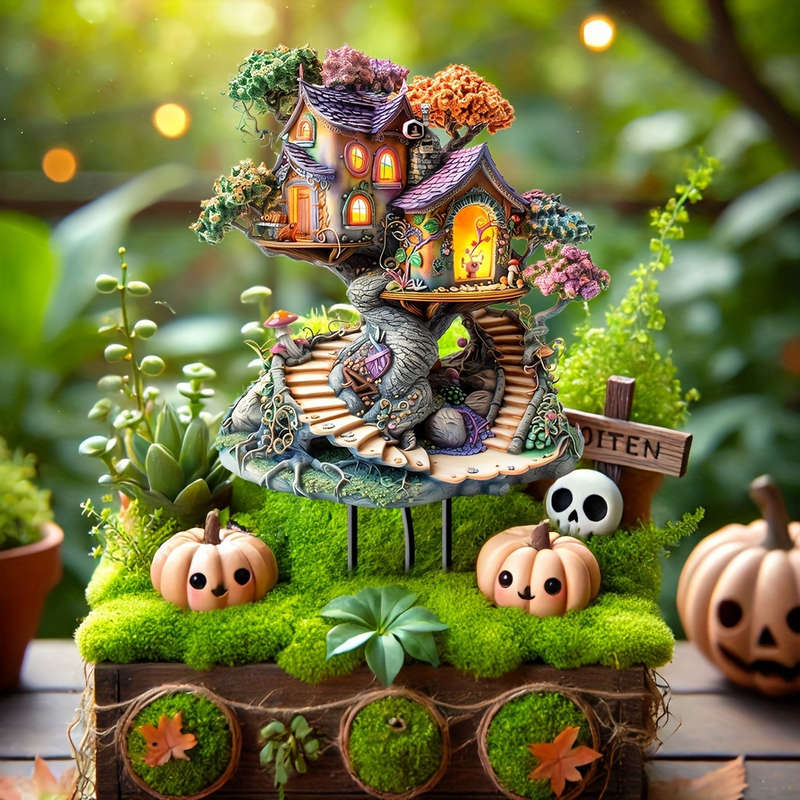 1pc Bohemian Acrylic Fairy Garden House - Multipurpose Outdoor Decor