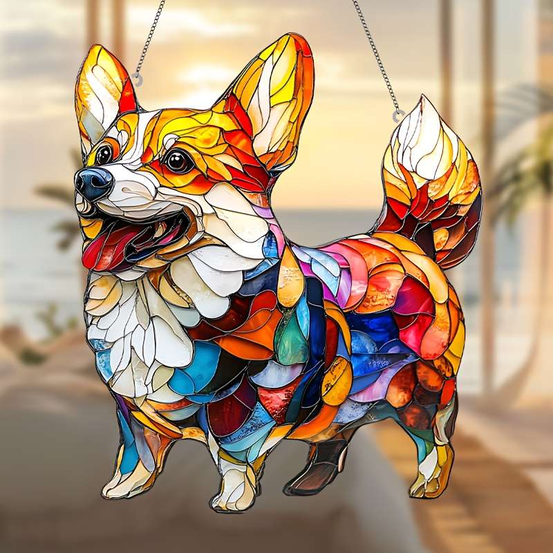 1pc Boho Acrylic Corgi Sun Catcher-Multipurpose Indoor Art
