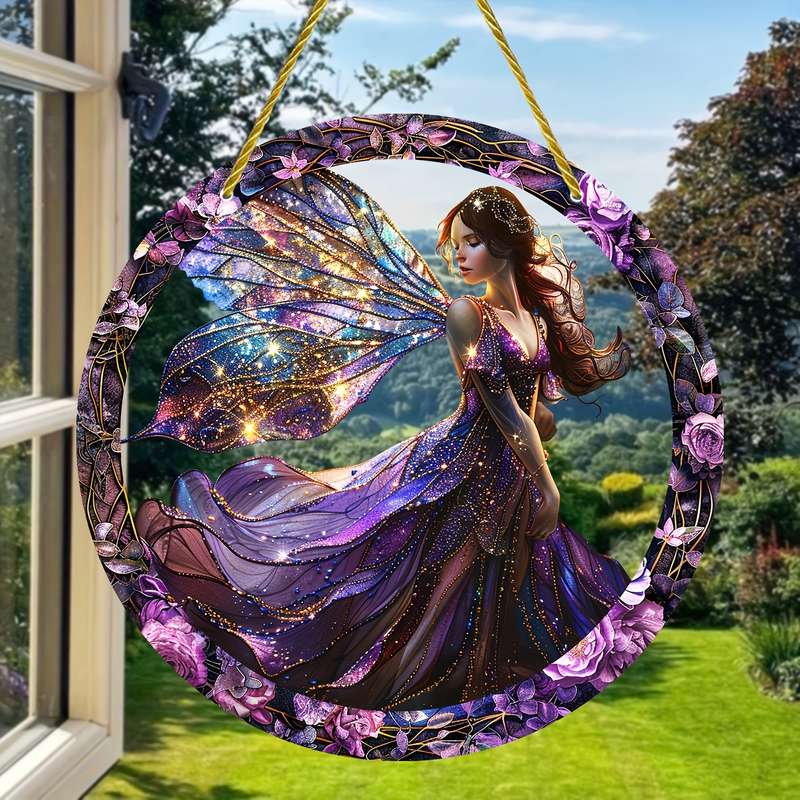1pc/2pcs Acrylic Fairy Sun Catcher Hanging Decoration - Stain-Resistant