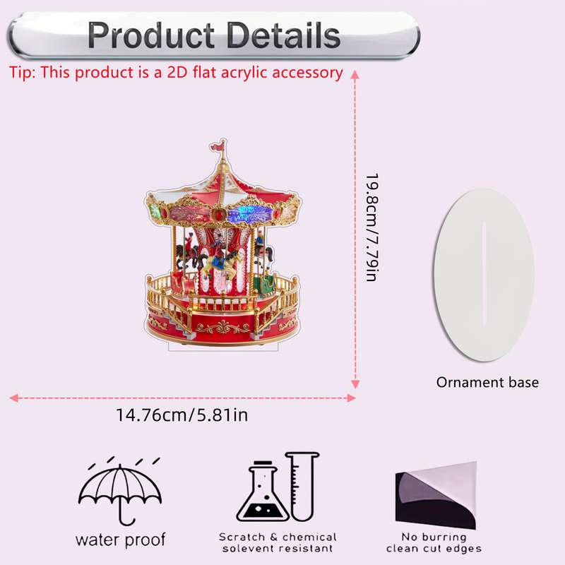 Bohemian Style Acrylic Carousel Desk Decor