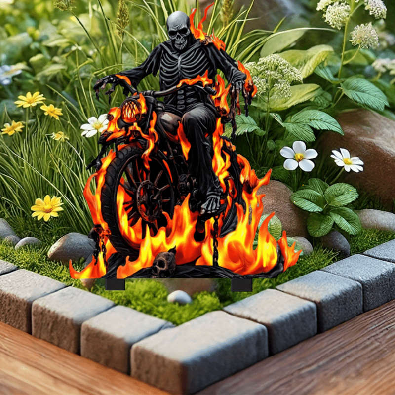 1pc 10.01cm Skull Garden Stake, Acrylic Fairy Garden Decoration For Outdoor Plants