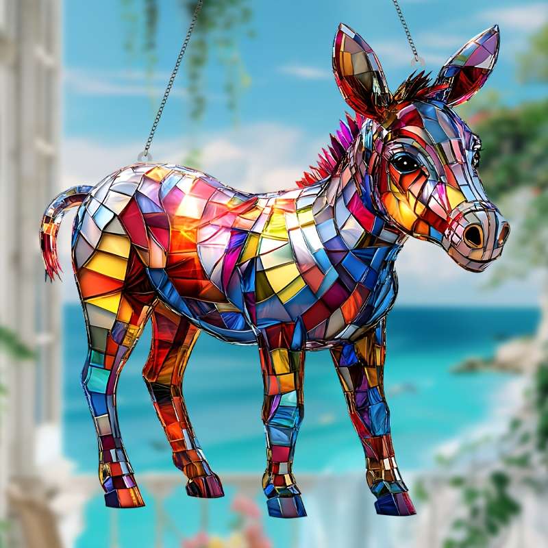 1pc Boho Chic Acrylic Donkey Sun Catcher