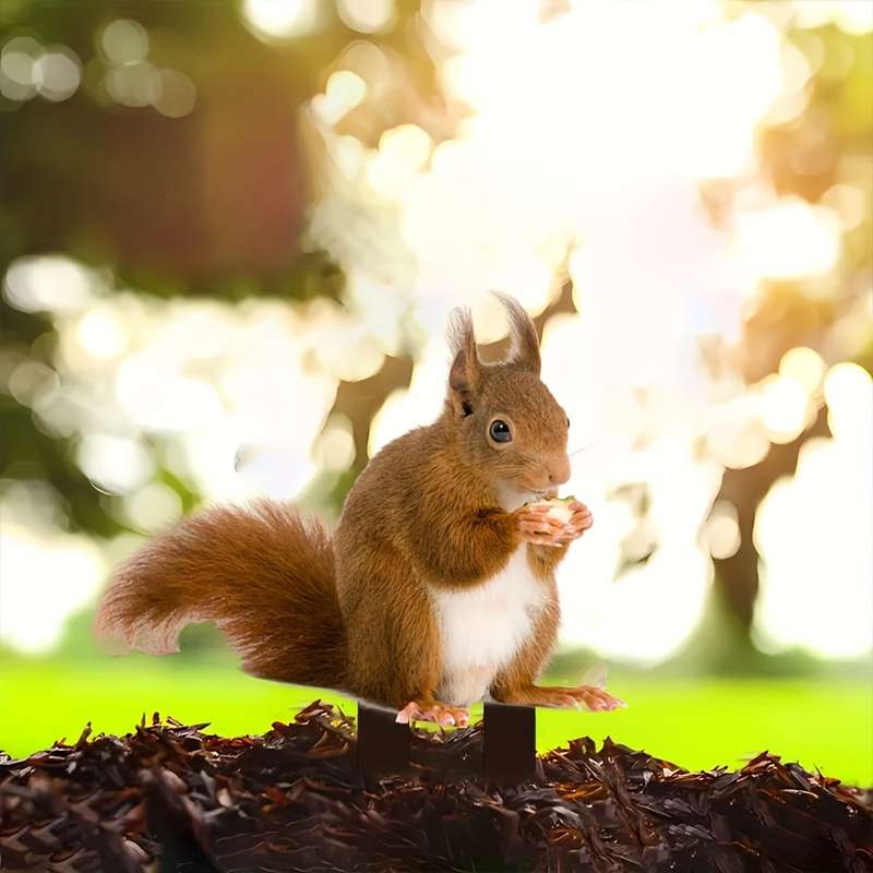 Bohemian Style Cute Squirrel Acrylic Garden Stake Decor