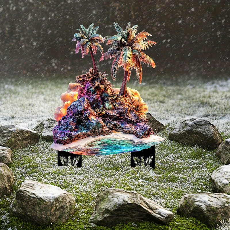 Paradise View, Boho-Chic Acrylic Garden Stake