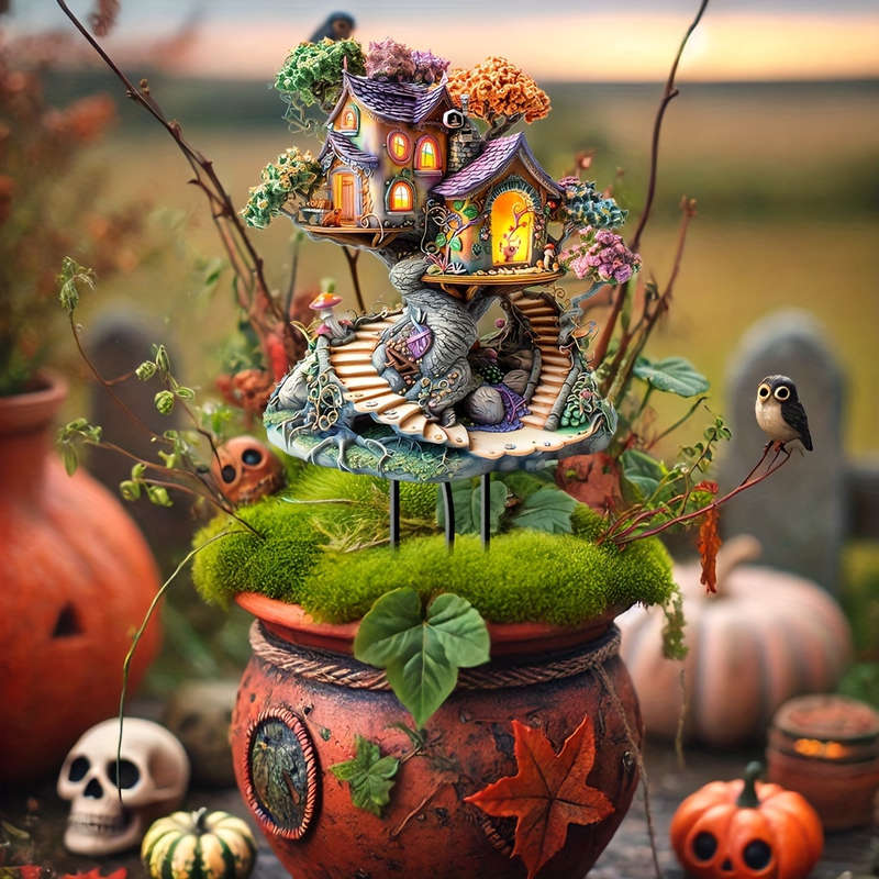 1pc Bohemian Acrylic Fairy Garden House - Multipurpose Outdoor Decor