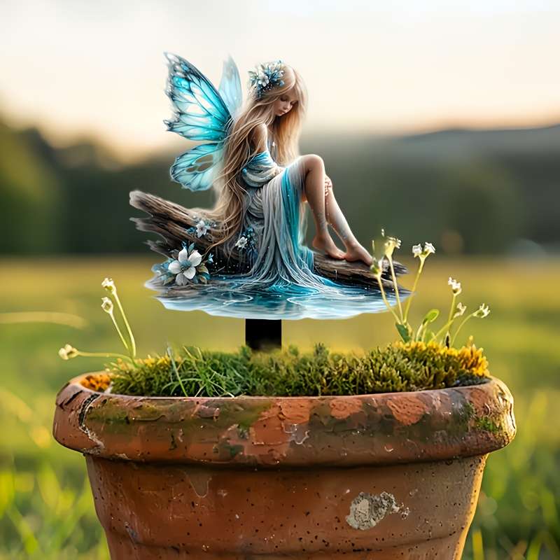 1pc Boho Butterfly Fairy Garden Stake