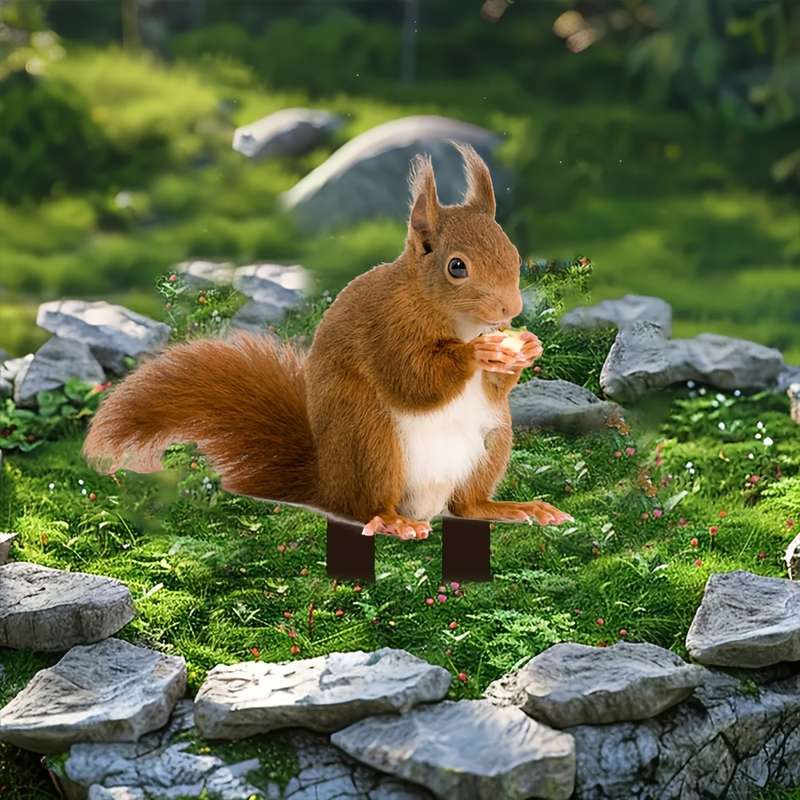Bohemian Style Cute Squirrel Acrylic Garden Stake Decor