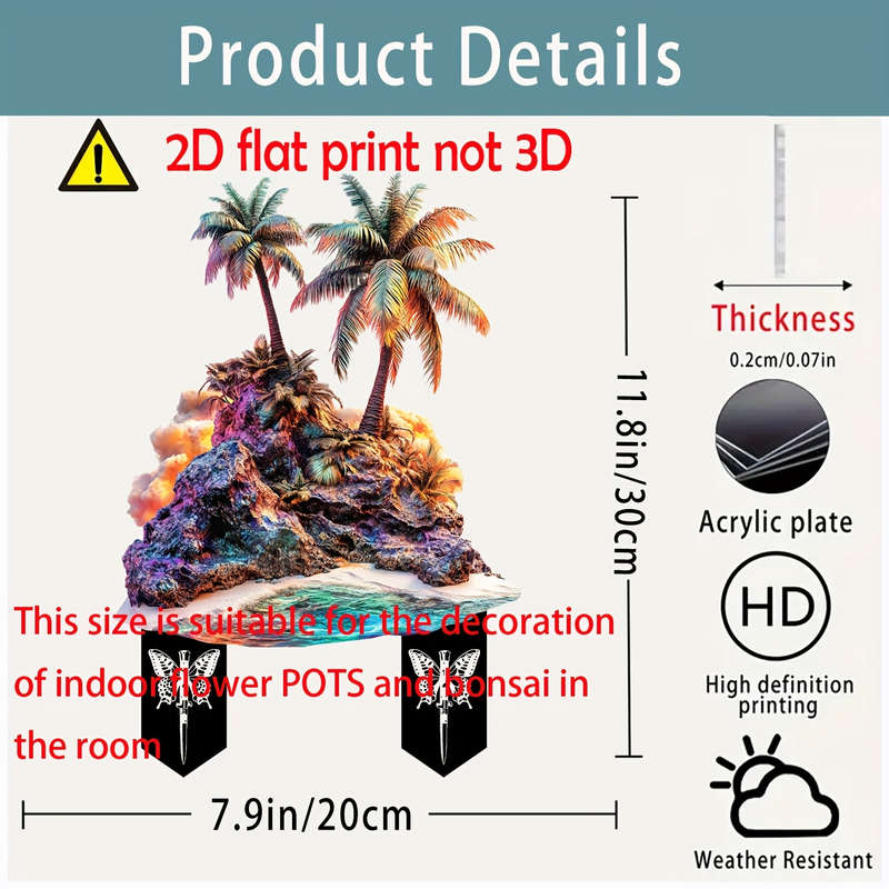 Paradise View, Boho-Chic Acrylic Garden Stake