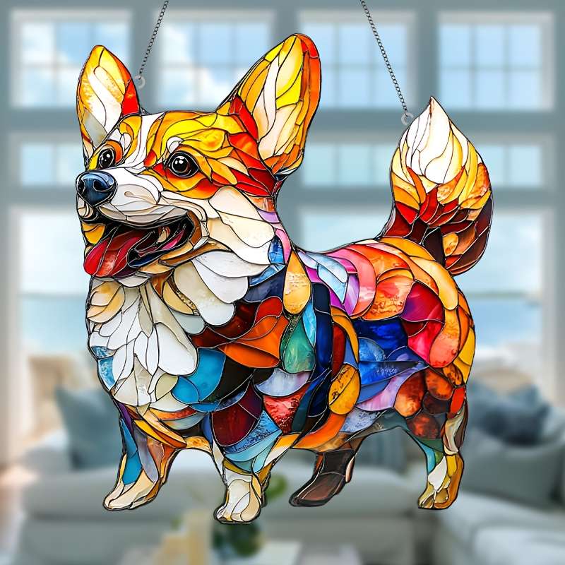 1pc Boho Acrylic Corgi Sun Catcher-Multipurpose Indoor Art