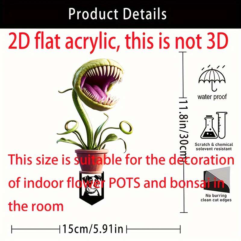 1pc Hot-Selling Bohemian Style Acrylic Plant Potted Garden Insert Card