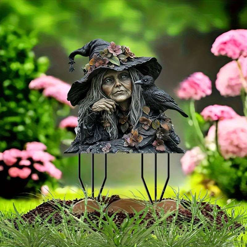 Boho-Chic Acrylic Witch Garden Stake