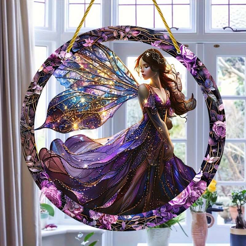 1pc/2pcs Acrylic Fairy Sun Catcher Hanging Decoration - Stain-Resistant
