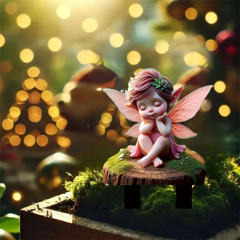 Room Decor 1pc Bohemian Style Winged Fairy Acrylic Garden Plaque