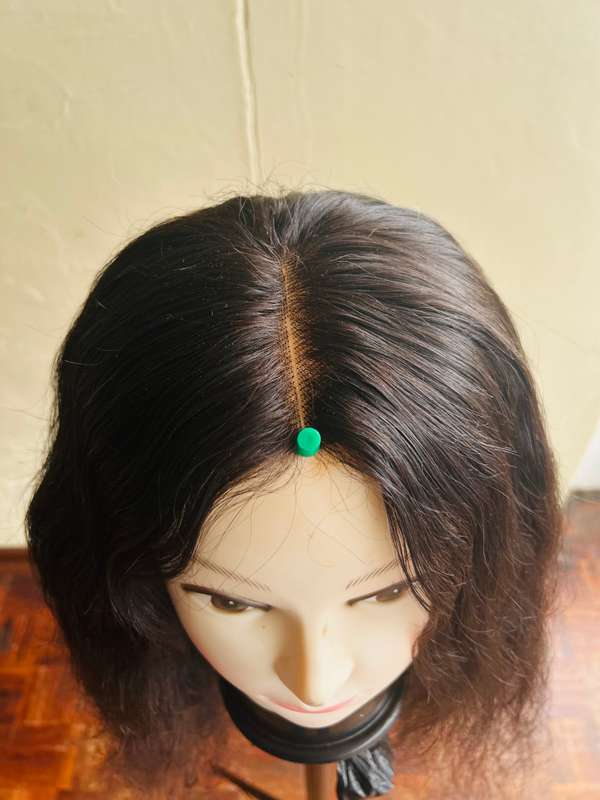 20" WAVY HUMAN HAIR HANDMADE 3 PART WIG