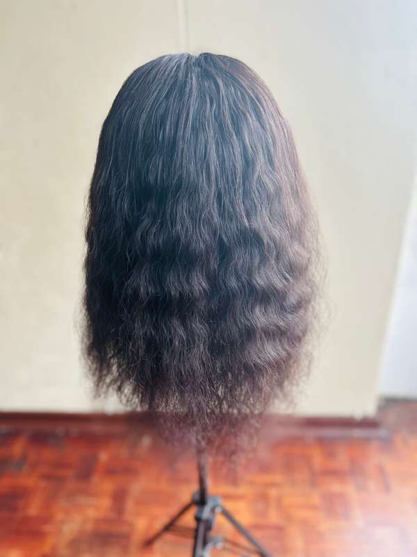 20" WAVY HUMAN HAIR HANDMADE 3 PART WIG