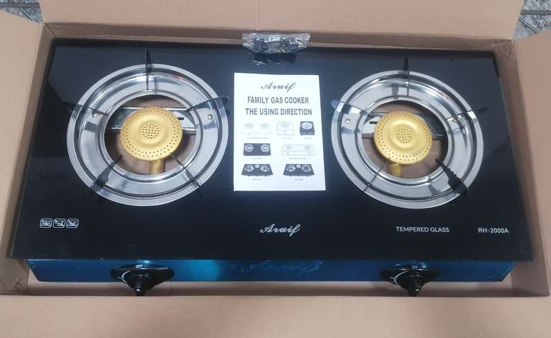 2 Burner Tempered Glass Automatic Gas Stove