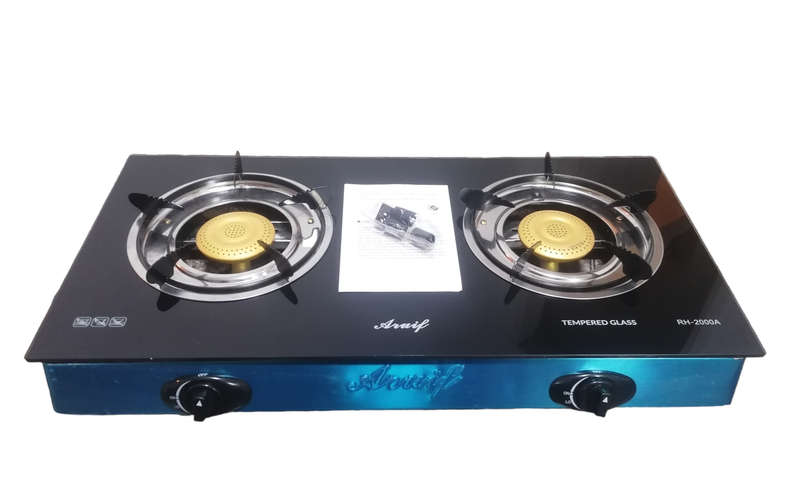 2 Burner Tempered Glass Automatic Gas Stove