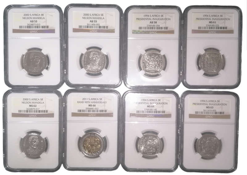NGC Graded R5 Coins x 8