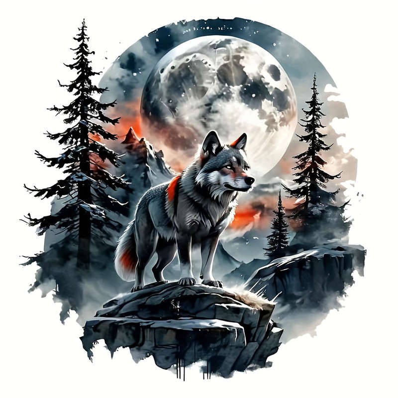 2 Pieces Wolf Thermally Conductive Vinyl Patch Stickers