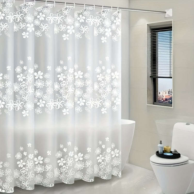 Translucent Shower Curtain With Hooks