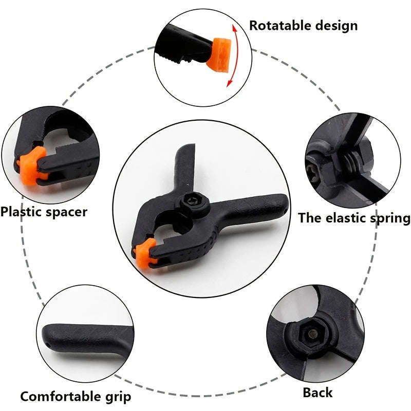 12pcs Spring Clips, 2" Small Backdrop Clips, Heavy Duty Plastic Clips, Spring Clips For Crafts, Back