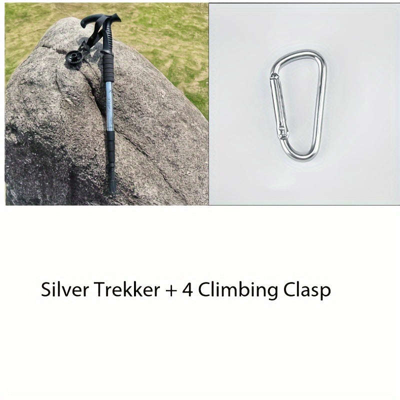 Hiking Stick Telescopic Four-Section Elderly Hiking Stick Aluminum Alloy Hiking Stick