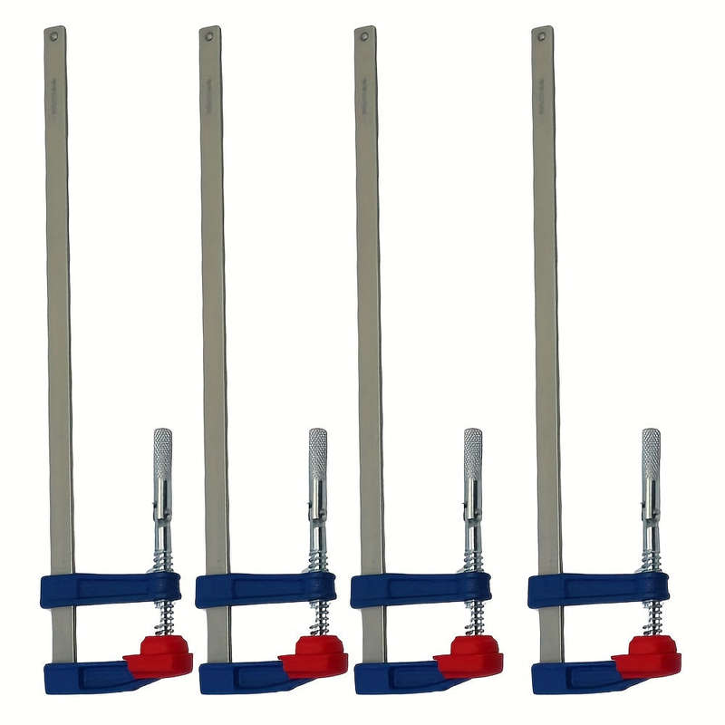 Set Of 4 Heavy Duty Cast Iron F-Clamps, 50mm x 300mm - Soft Jaws For Woodworking And Diy Projects