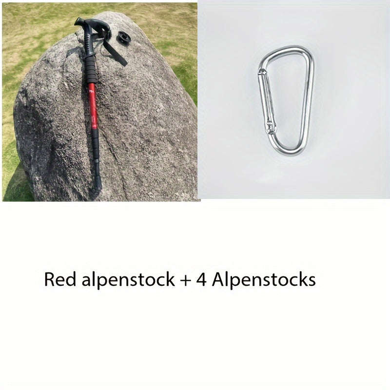 Hiking Stick Telescopic Four-Section Elderly Hiking Stick Aluminum Alloy Hiking Stick