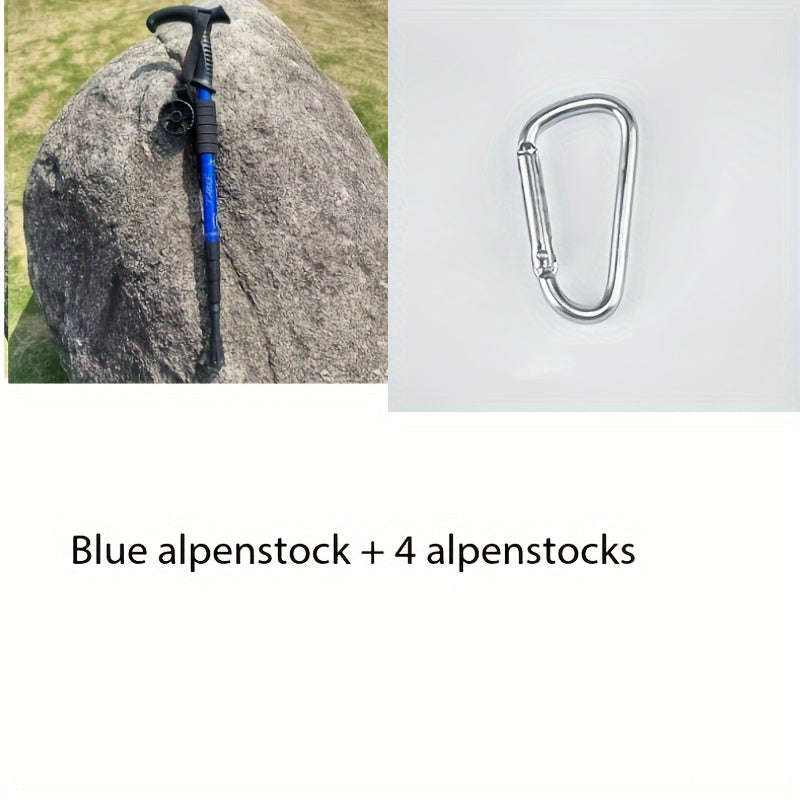 Hiking Stick Telescopic Four-Section Elderly Hiking Stick Aluminum Alloy Hiking Stick