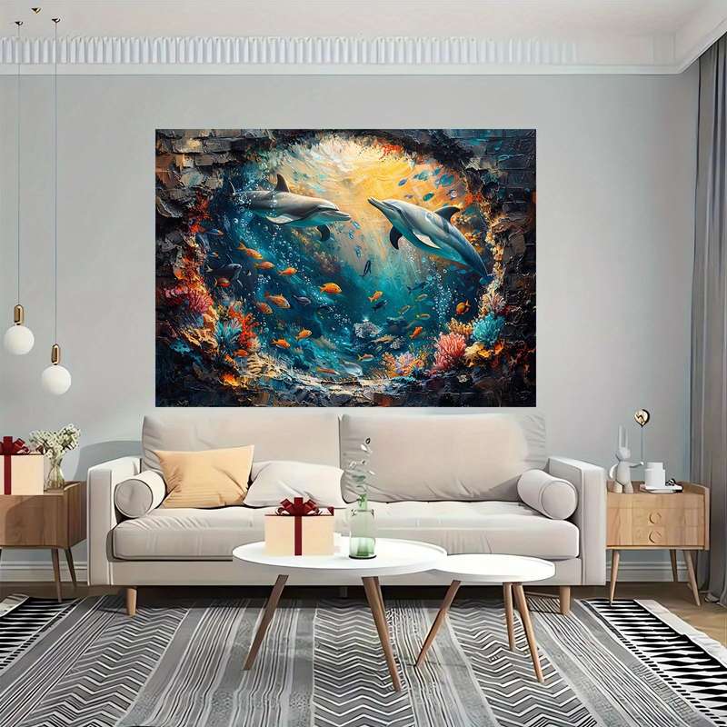 Underwater World Shark And Dolphin Backdrop