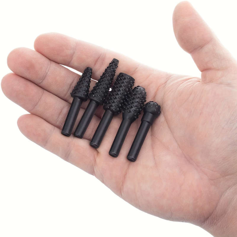 Convenient 5-Piece Wood Carving File and Drill Set