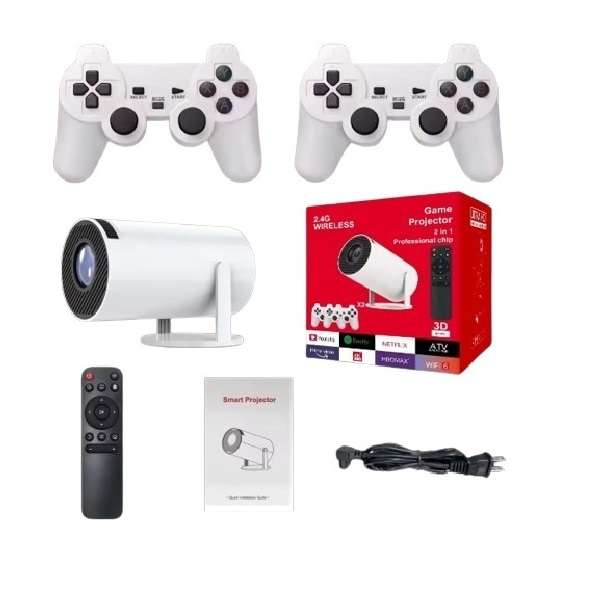 Portable Wireless Gaming Projector With 2 Game Controllers And Remote Control