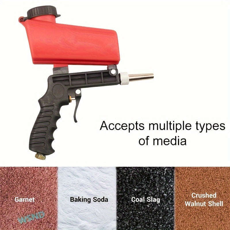 Handheld Pneumatic Sandblaster - No Batteries Required, Great For Grinding And Finishing Projects