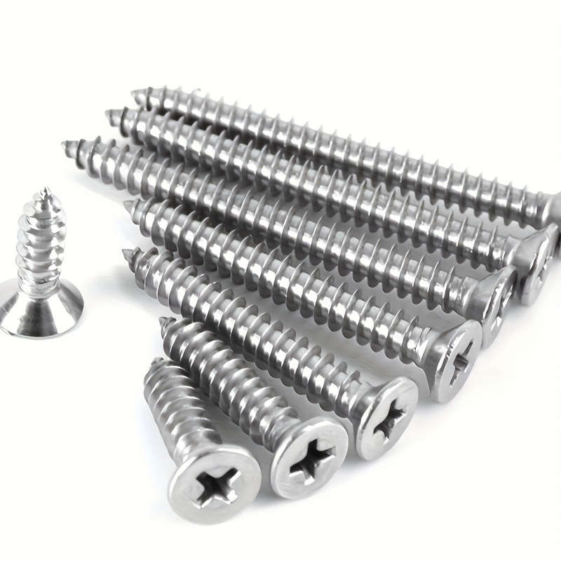 Flat Head Cross Recessed Tapping Screws100 Pcs
